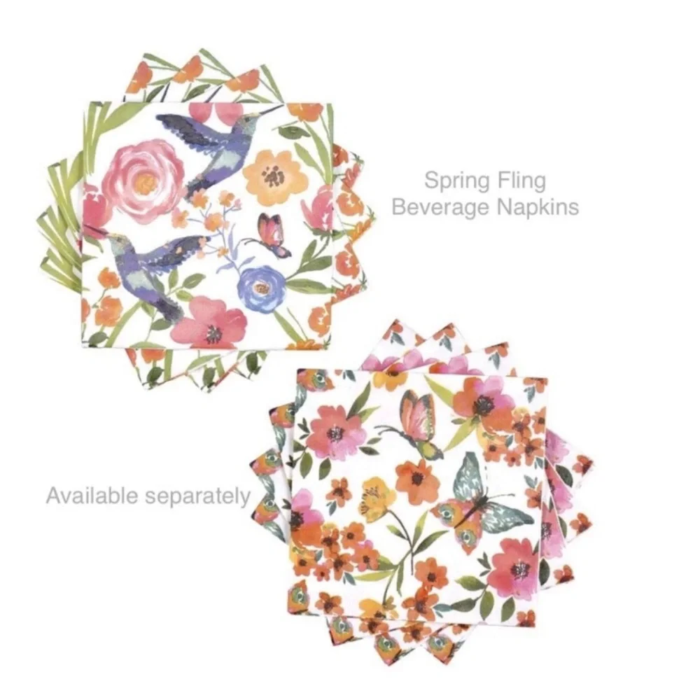Pastel Floral Spring Themed Guest Towel Hostess Napkins, Set of 3 Pkgs (14 ea)